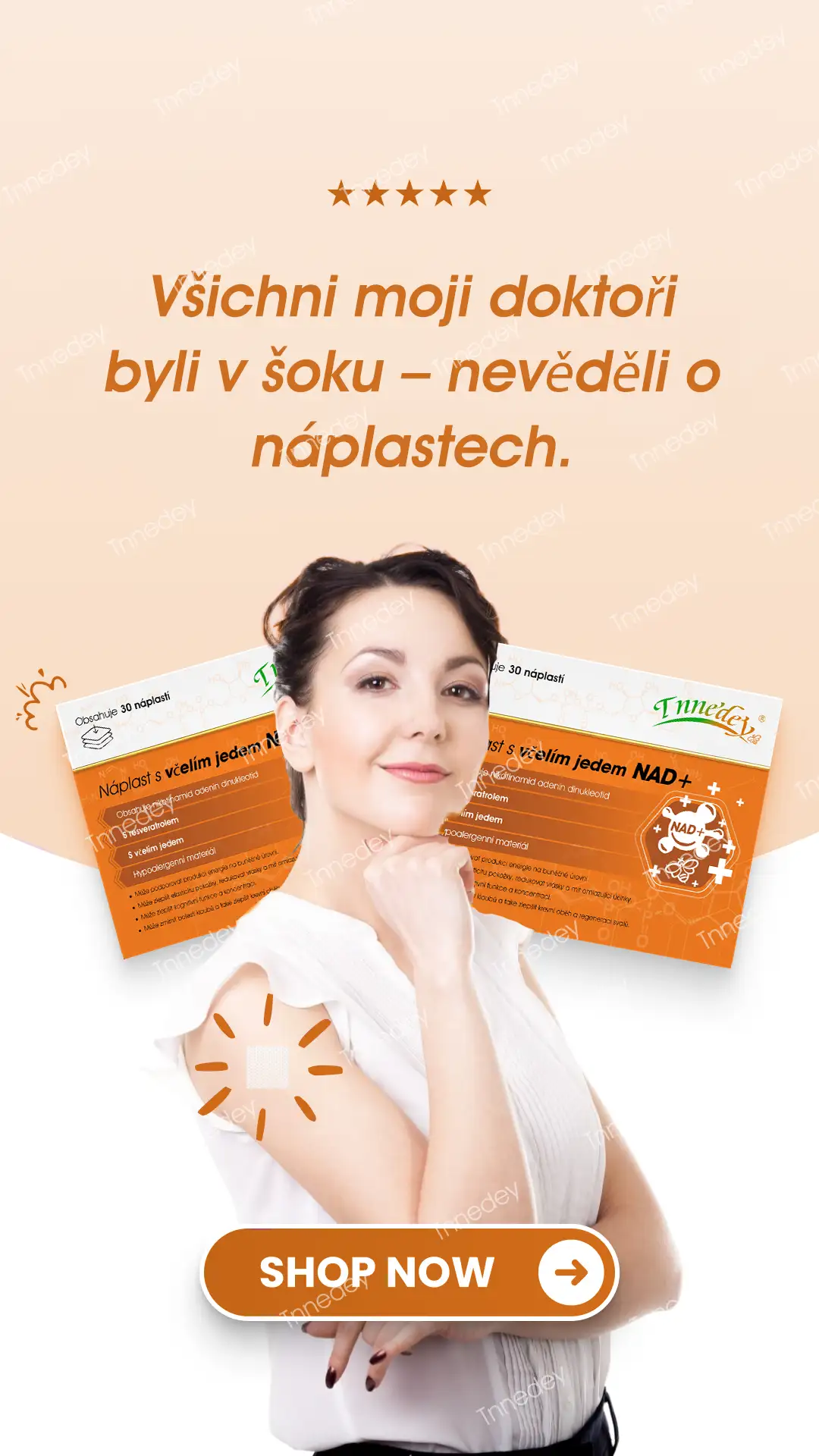 [Oficiální obchod] Tnnedey® NAD+ náplast s včelím jedem – Dokonalé omlazení pleti a příval energie (Poslední den slevy: 75 %)