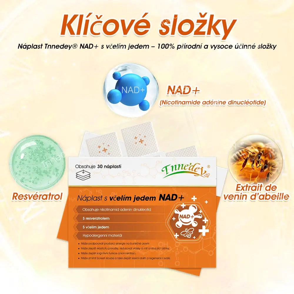 [Oficiální obchod] Tnnedey® NAD+ náplast s včelím jedem – Dokonalé omlazení pleti a příval energie (Poslední den slevy: 75 %)