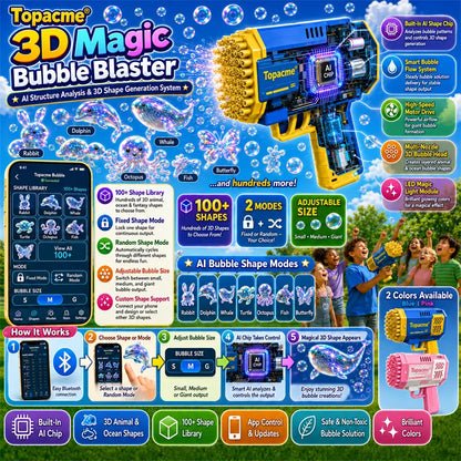 Topacme® 3D Magic Bubble Blaster —— Animal & Ocean Fantasy Theme🌈