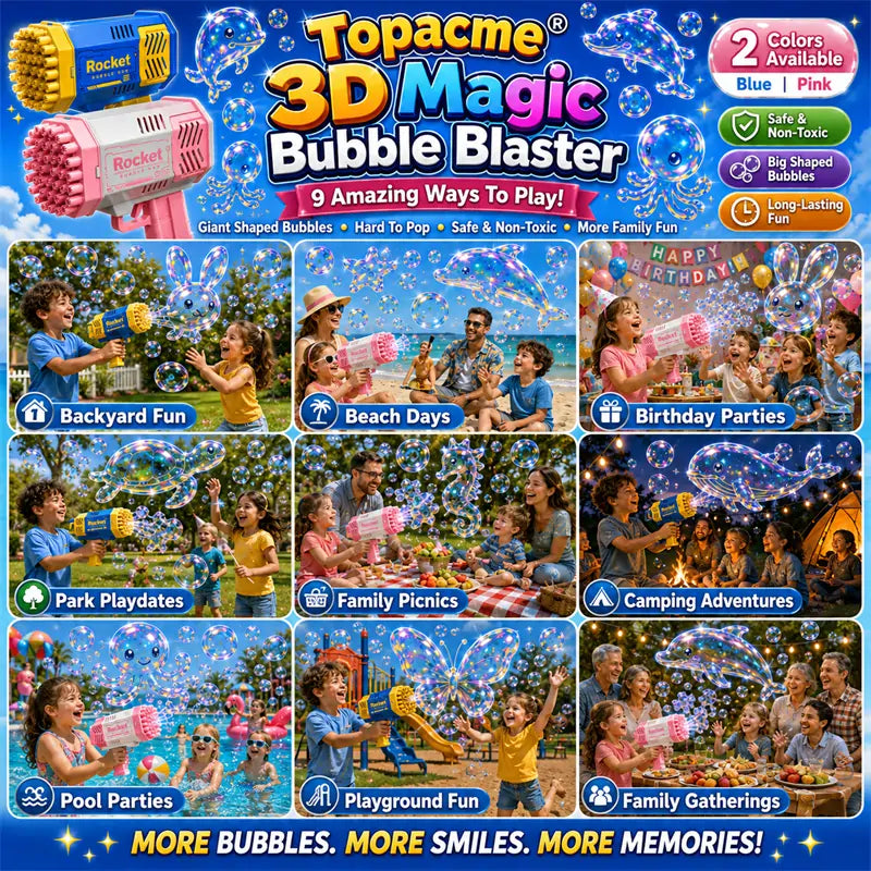 Topacme® 3D Magic Bubble Blaster —— Animal & Ocean Fantasy Theme🌈