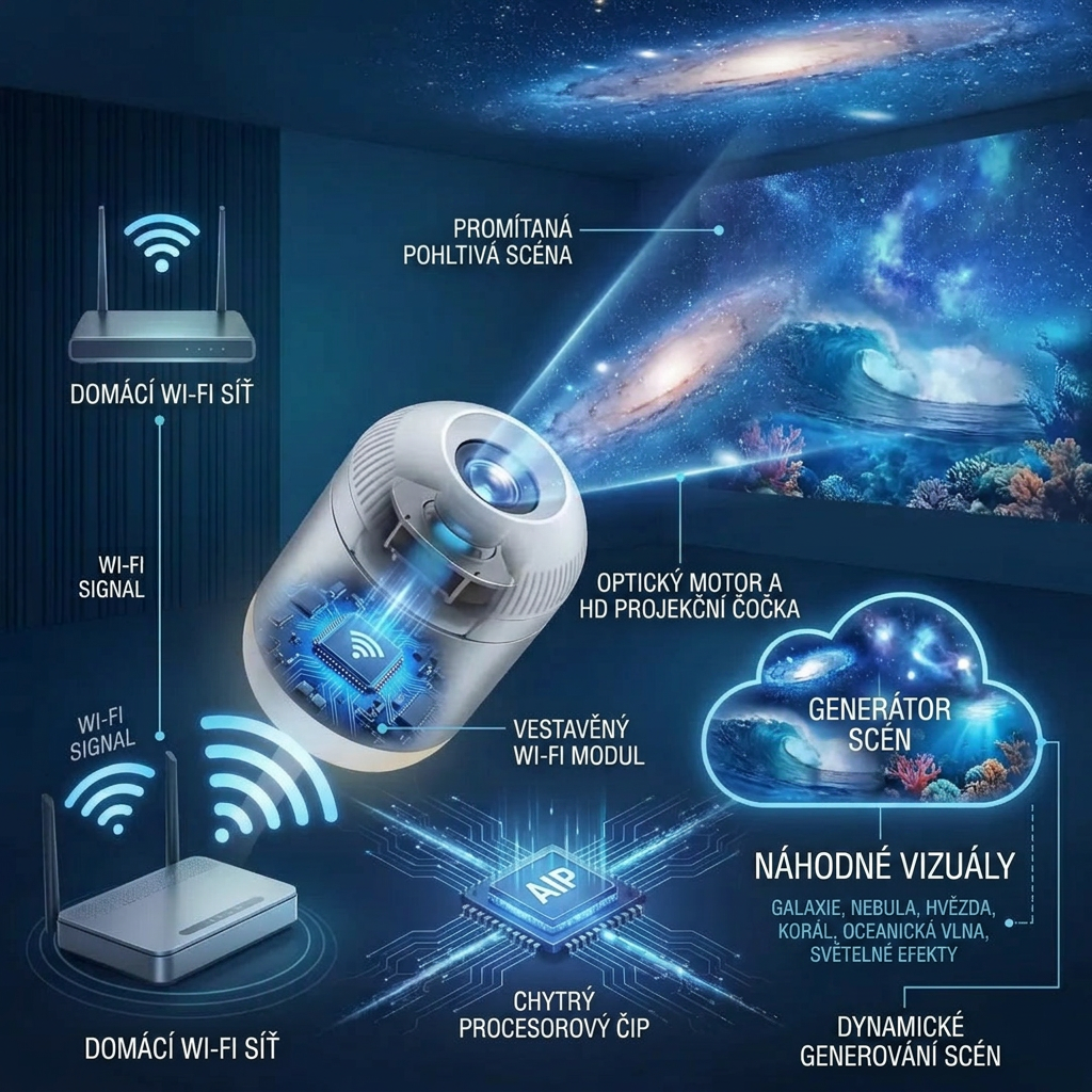 Projektor nočního světla Comauo®- 5D chytrý dynamický holografický projektor