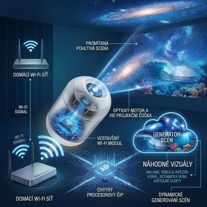 Projektor nočního světla Comauo®- 5D chytrý dynamický holografický projektor